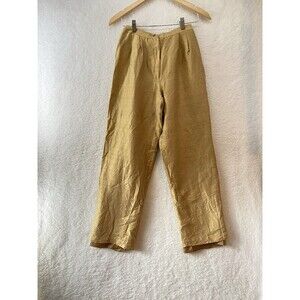 Unbranded Womens Gold Lined Boho Chic Crinkle Silk-Like High Waist Pants Small‎